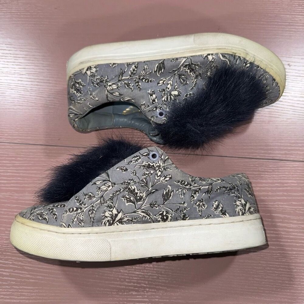 Sam Edelman Leya Sneakers with Navy Faux Fur Size 6